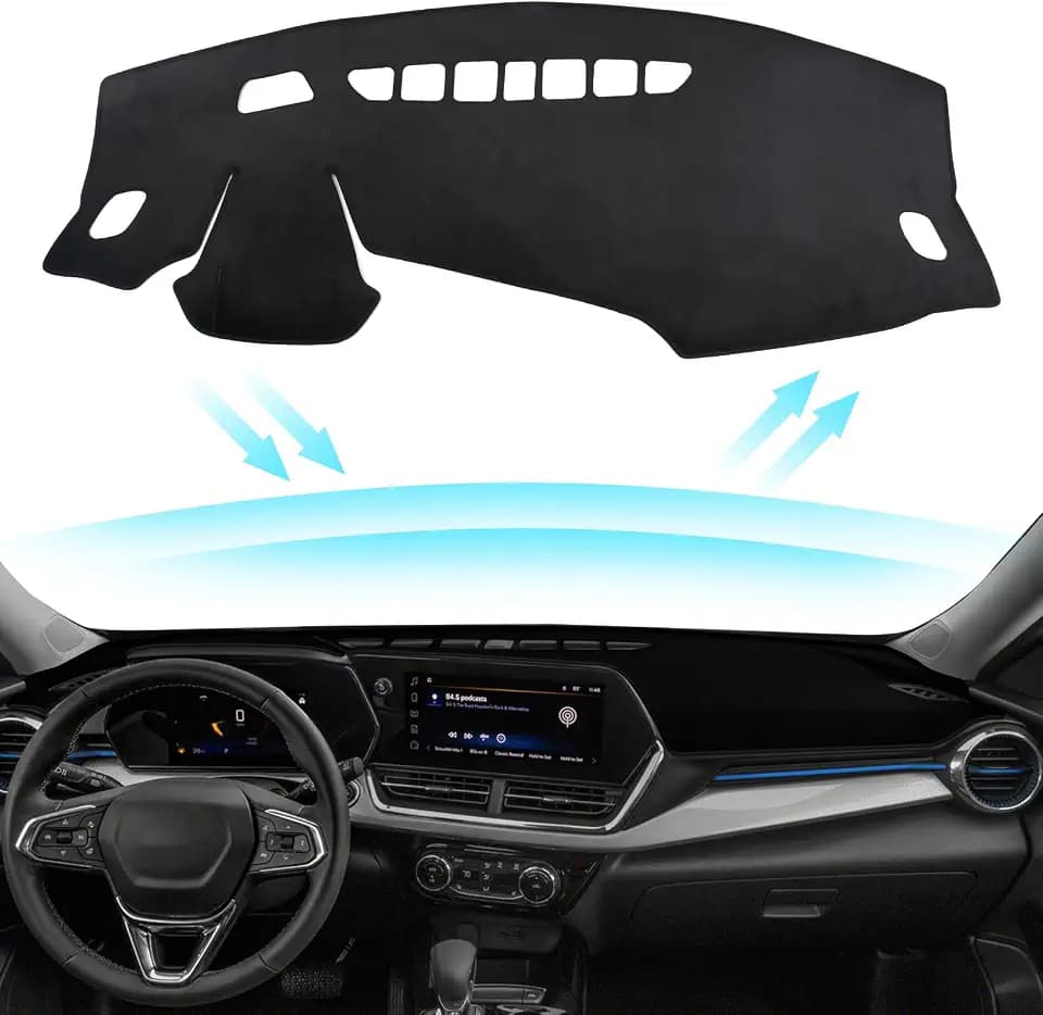Black Dashboard Dash Board Cover Mat Carpet for Chevy Trax 2024 2025 2026 Accessories Dash Cover Flannel Material Dash Mat Sunshade