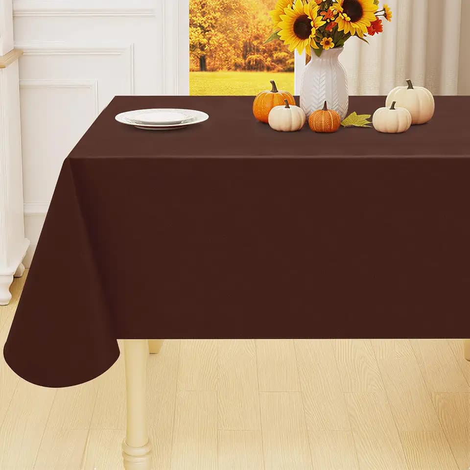 Smiry Rectangle Table Cloth 60"x102", Waterproof Wipeable Vinyl Tablecloth
