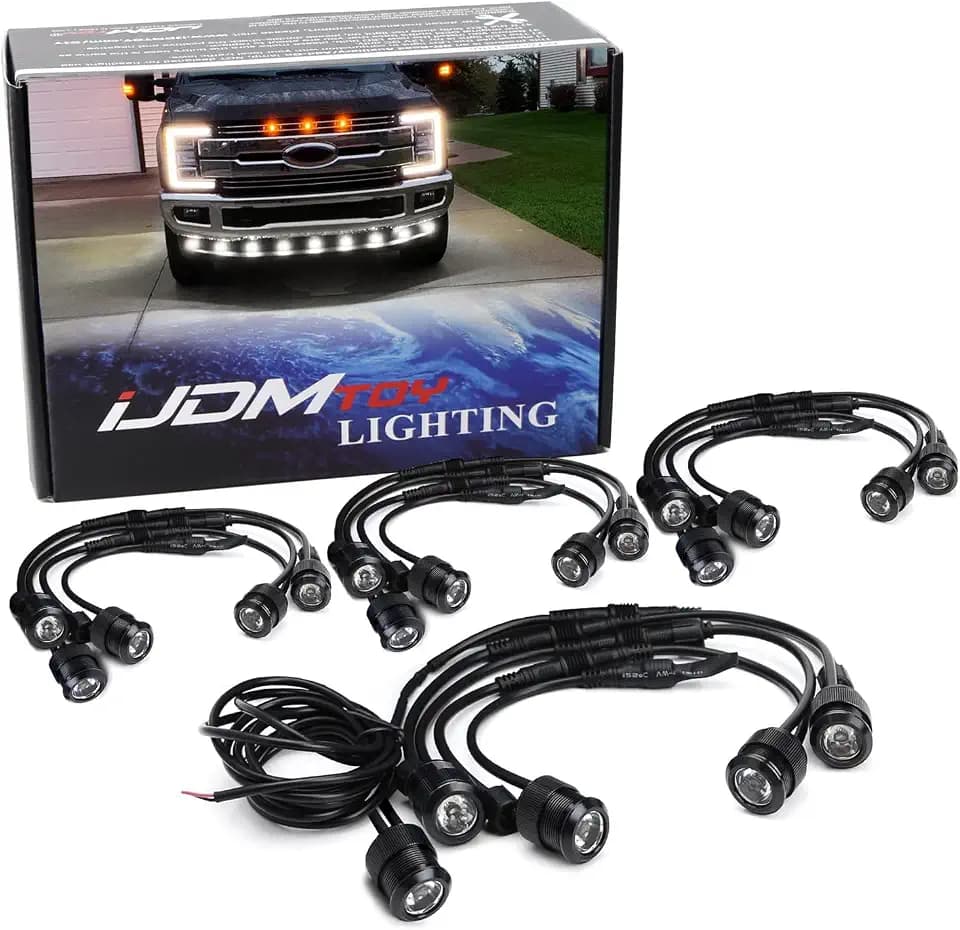 iJDMTOY Xenon White 20-Piece LED Front Bumper Valance Running Light Kit
