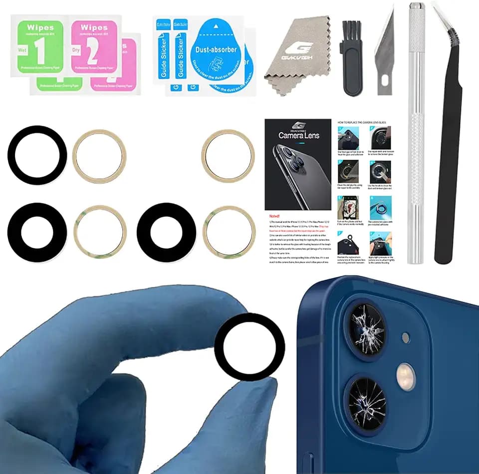 Rear Camera Lens Replacement for iPhone 12 with Tool Kit