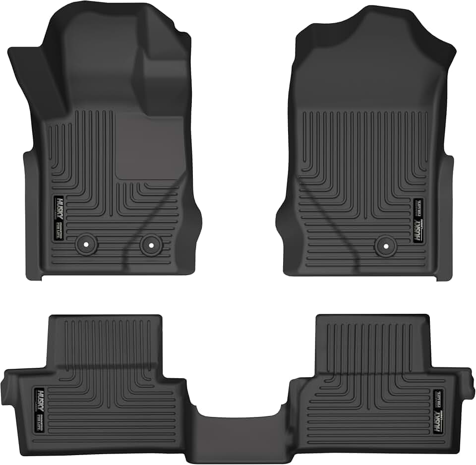 Husky Liners Weatherbeater Floor Mats | Fits 2021-2026 Ford Bronco 2-Dr. | Front & 2nd Row, 3-pc Black - 95311