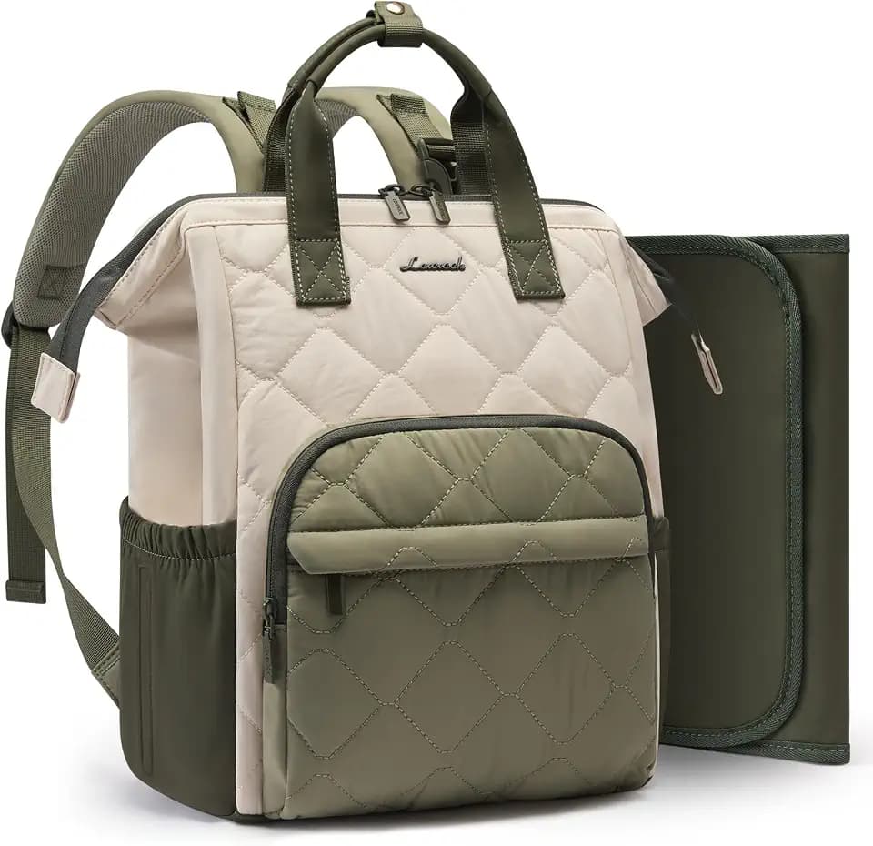 LOVEVOOK Small Diaper Bag Backpack, Mini Baby Bag for Girl Boy with Changing Pad, Diaper Backpack for Mom Dad with Stroller Buckles