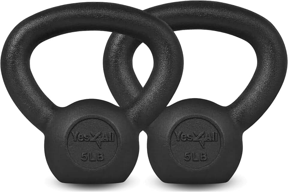 Yes4All Cast Iron Kettlebell, 5-80 Lb Solid One-Piece Design