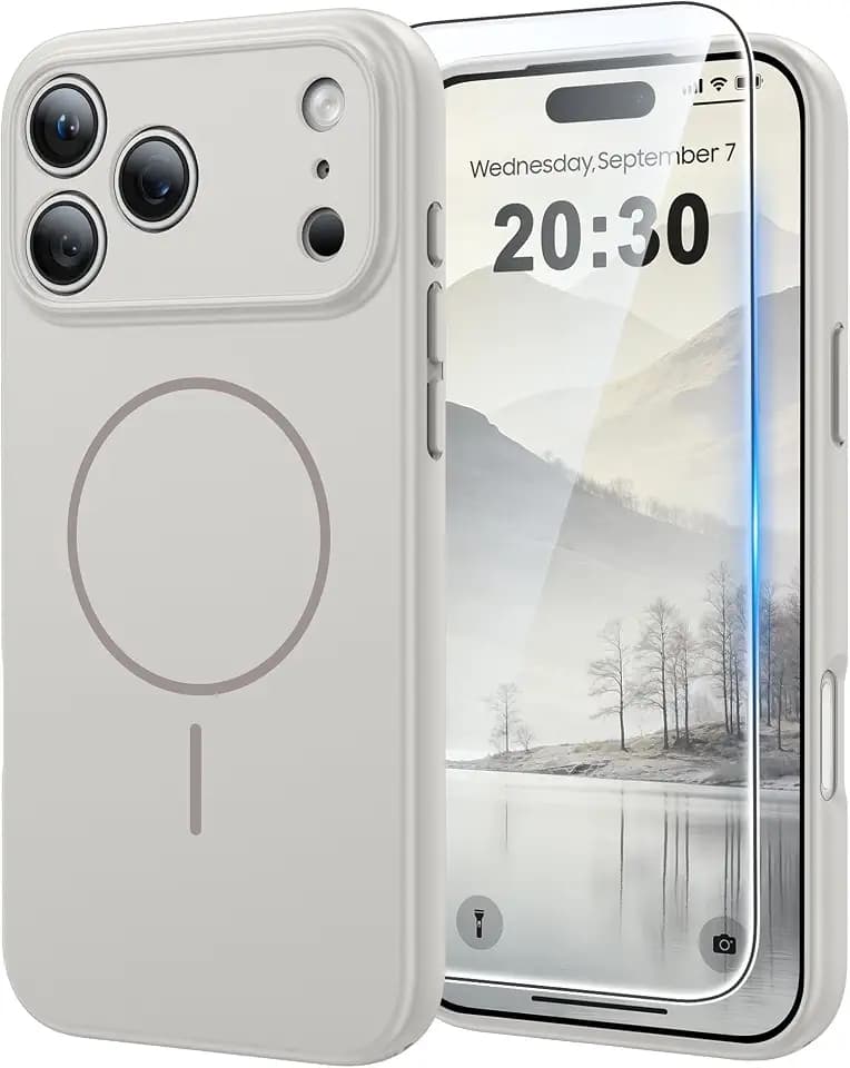 FNTCASE for iPhone 18 Pro/17 Pro Case White: Matte Compatible with MagSafe