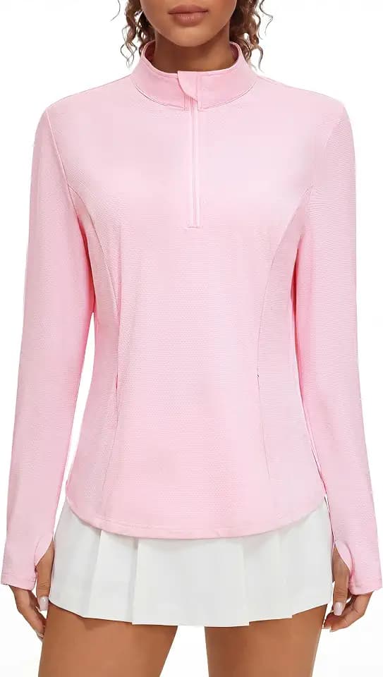 BMJL Women's Quarter Zip Pullover Long Sleeve Workout Tops Golf Shirts
