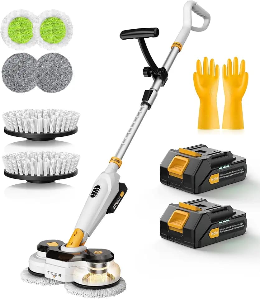 Cordless Electric Mop M3, 6000mah, 2-in-1 Floor Scrubber & Spin Mop