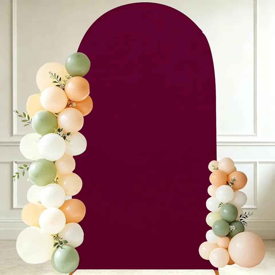 7.2FT Spandex Arch Backdrop Stand Covers,Burgundy