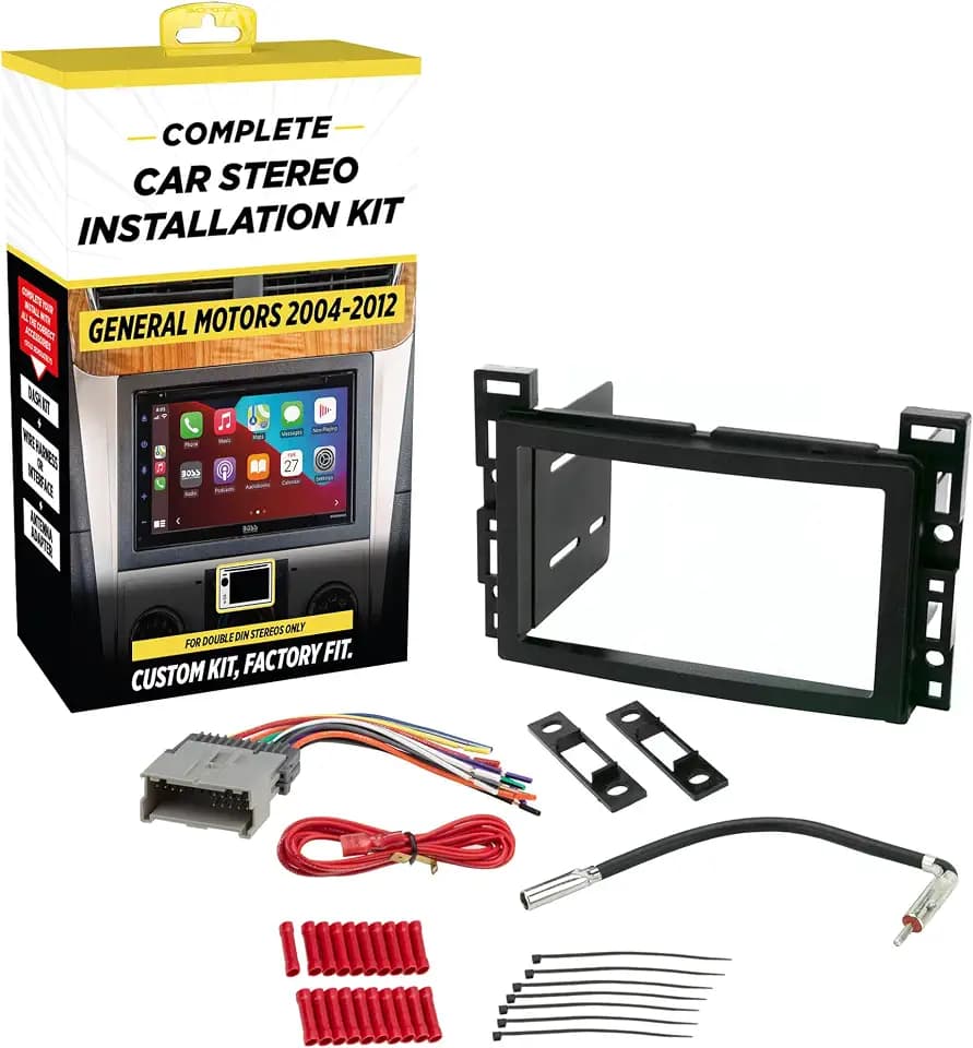 Scosche ICGM11BN Double DIN Complete Basic Installation Kit for Select Non-Amplified 2004-09 Chevrolet and Pontiac Vehicles - GM Stereo Install Kit - See Fit Guide in Images to Verify Your Vehicle