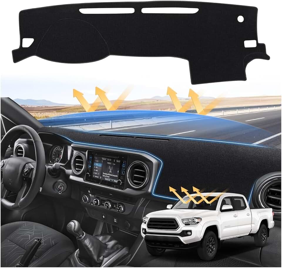 Sunsdrew Dash Cover for 2016-2022 2023 Toyota Tacoma Dashboard Cover Mat