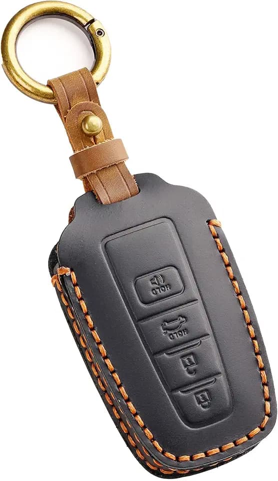 Vintage 4-Button Key Fob Cover Case for Toyota, Black