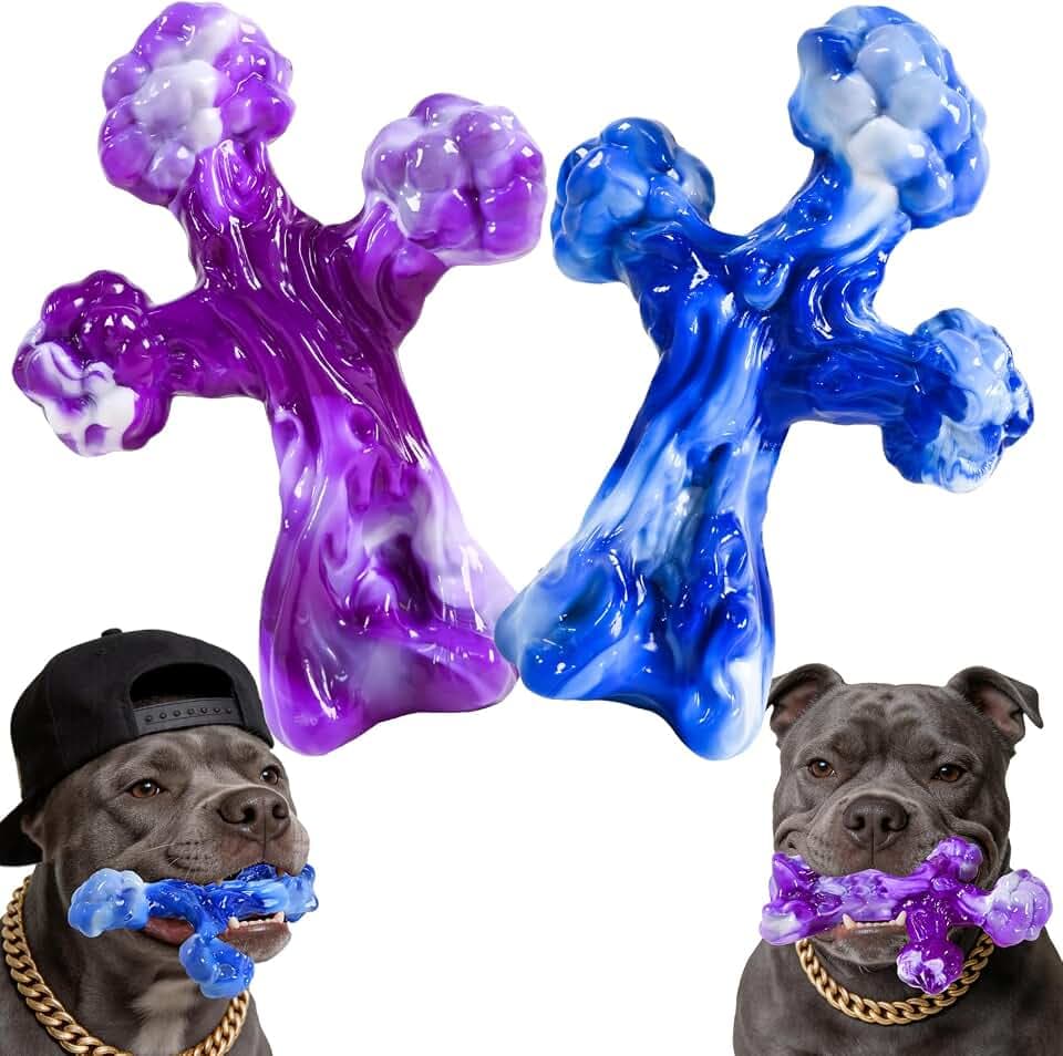 2Pack TreeBone Indestructible Dog Chew Toys for Aggressive Chewers