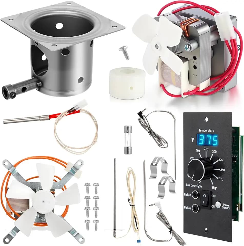 LemonRoad Digital Pro Controller Kit Compatible with Traeger/Pit Boss/Camp Chef Includes Meat Probes, Thermostat Sensor, Auger Motor, Induction Fan, Fire Burn Pot, & Ignitor
