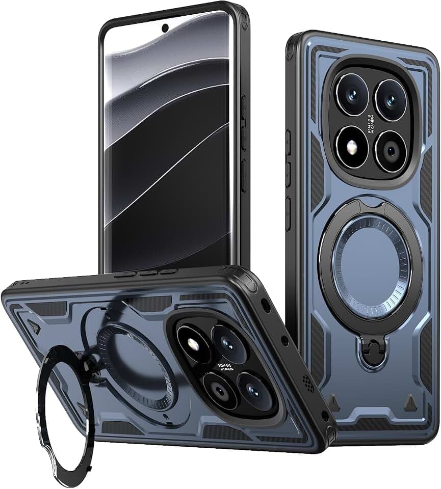 PanXCase Hülle für Xiaomi Redmi Note 15 Pro 5G - Handyhülle Militär Panzerhülle 360° Metall Ring Ständer Magnetisch Stoßfest Puffer Armor Neu Schutzhülle (Blue)