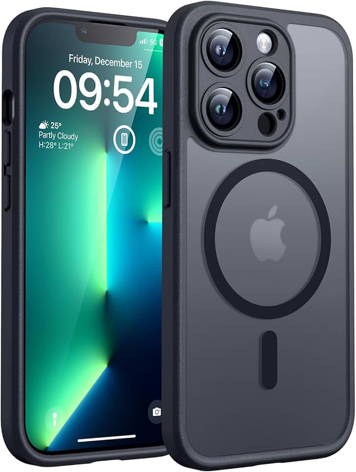 TOCOL für iPhone 13 Pro Hülle, Kompatibel mit MagSafe, Schwarz