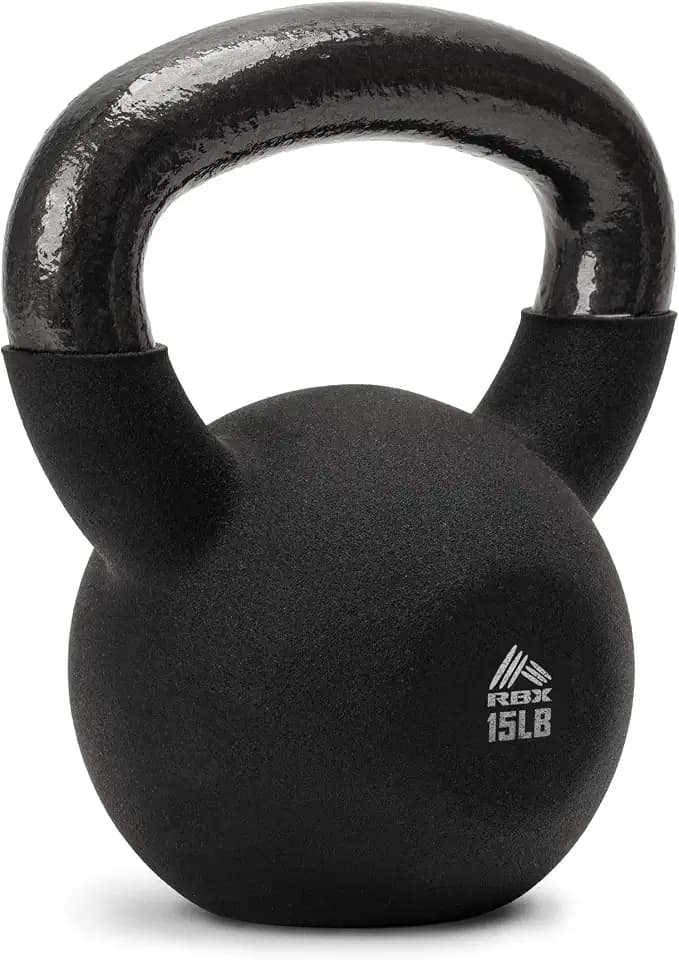 RBX Neoprene Kettlebell, Wide Handle, Iron Core, Flat Bottom, Great for All Fitness Levels