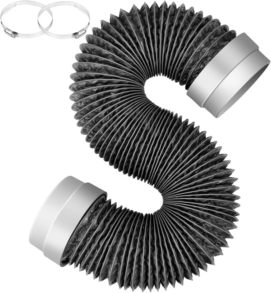 MATEWORK 8FT Dryer Vent Hose 4 Inch, Heavy Duty Flexible Aluminum Duct