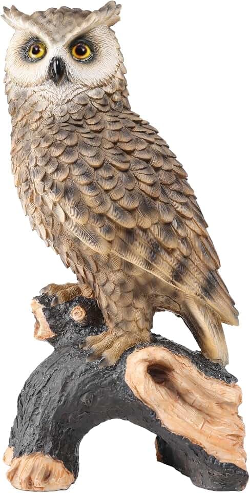 Owl Garden Statue Outdoor, Resin Outdoor Owl Statue, Owl Decoy Yard Decor