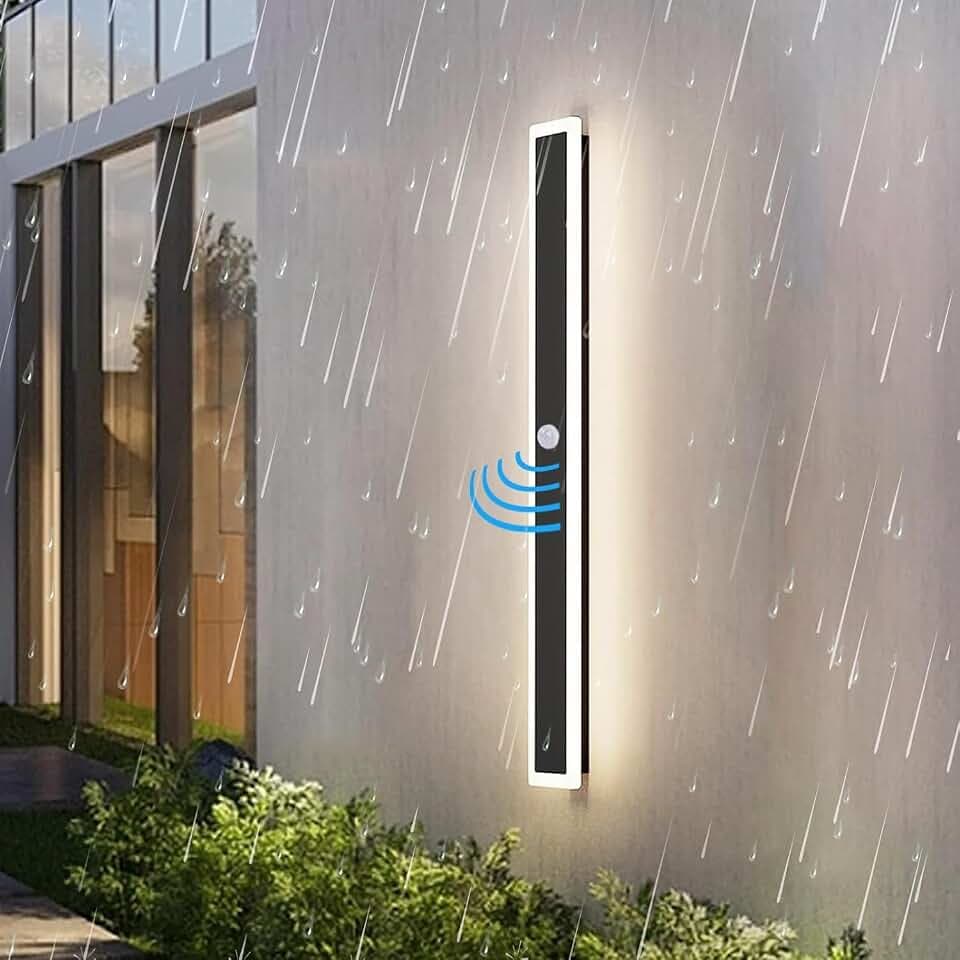 Lange Außenwandleuchten mit Bewegungsmelder, IP65 LED Wandlampe Gärten 80cm