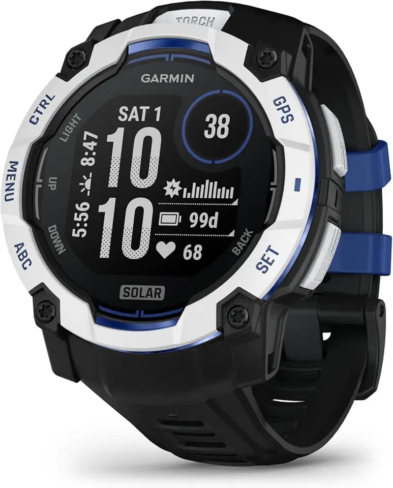 Garmin Instinct 3 50mm SOLAR – GPS-Multisport-Smartwatch, 1,1" Display, bis zu 40 Tage Akkulaufzeit, 80+ Sport-Apps, Navigationsfunktion, smarte Features, LED-Taschenlampe, wasserdicht