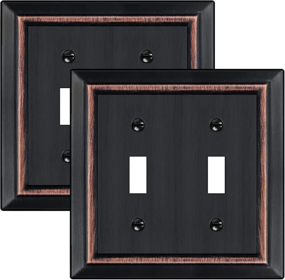 Metal Wall Plate for Electrical Outlets, Applicable to Double Toggle
