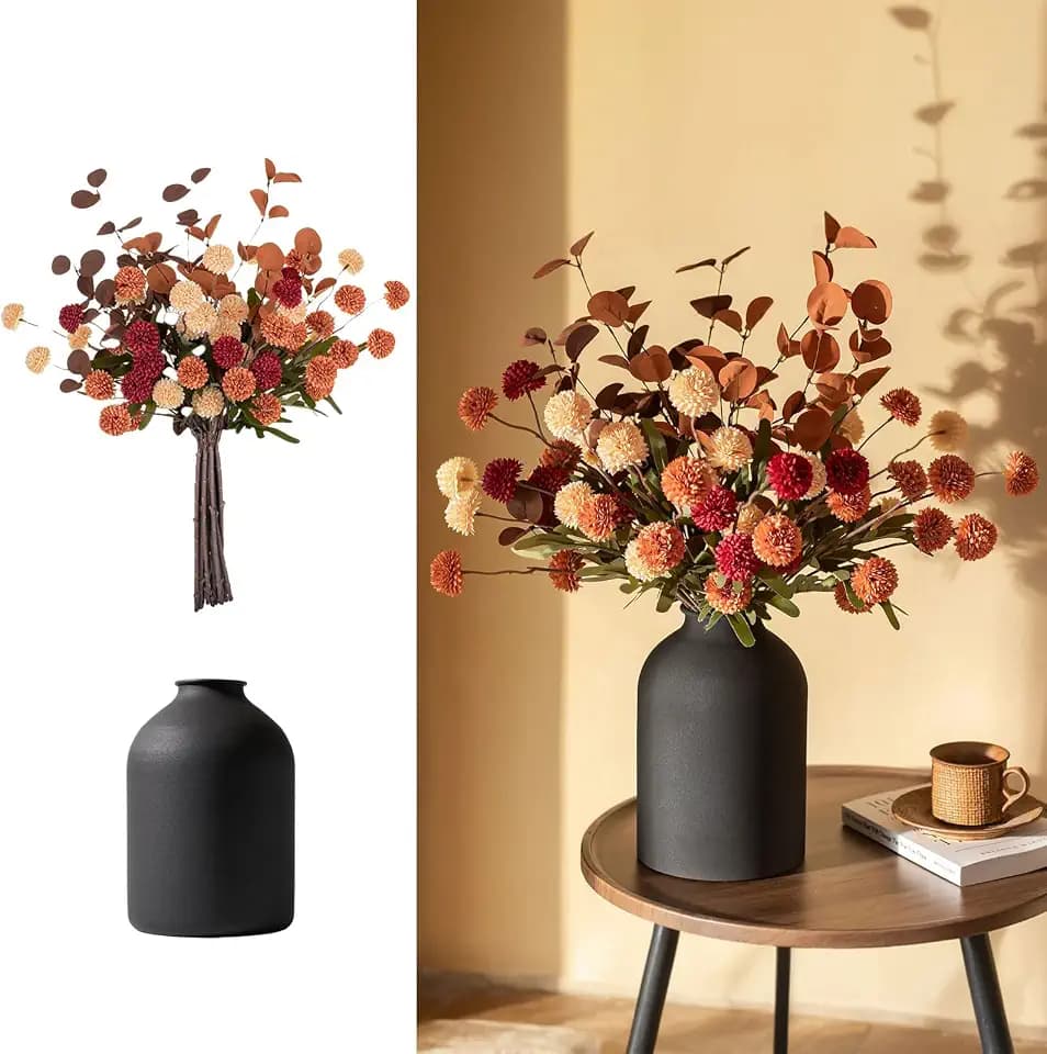 BLOSMON Faux Flowers Table Centerpiece for Dining Room, Fall Flower in Vase