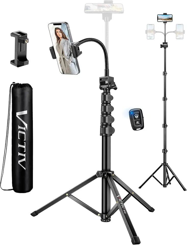 Victiv 197cm Handy Stativ, Flexibel Overhead Smartphone-Stativ für Selfies