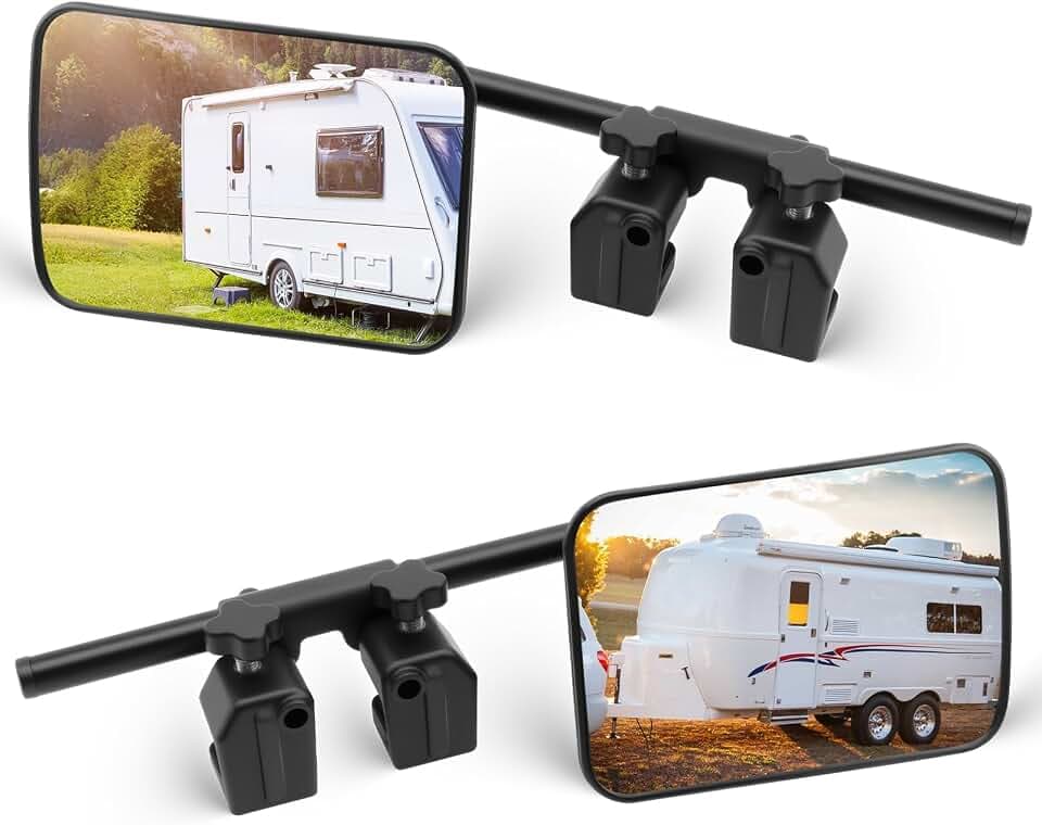 KAOLALI Wohnwagen Spiegel Auto, 2 Stück Universal Außenspiegel mit Klemmen | Auto Doppel Seitenspiegel, Caravan-Spiegel, Universalspiegel, für Wohnmobile PKW, für alle gängigen Fahrzeugtypen