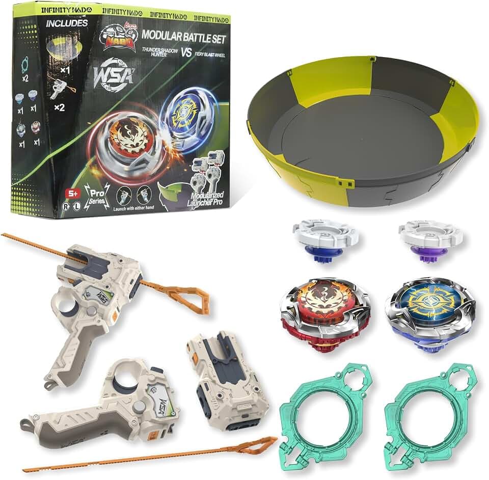 INFINITY NADO S7 Arena Set 2 Modular Launchers – 2 Metal Tops 5+