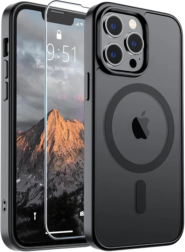 SUPFINE Magnetic for iPhone 13 Pro Case Black