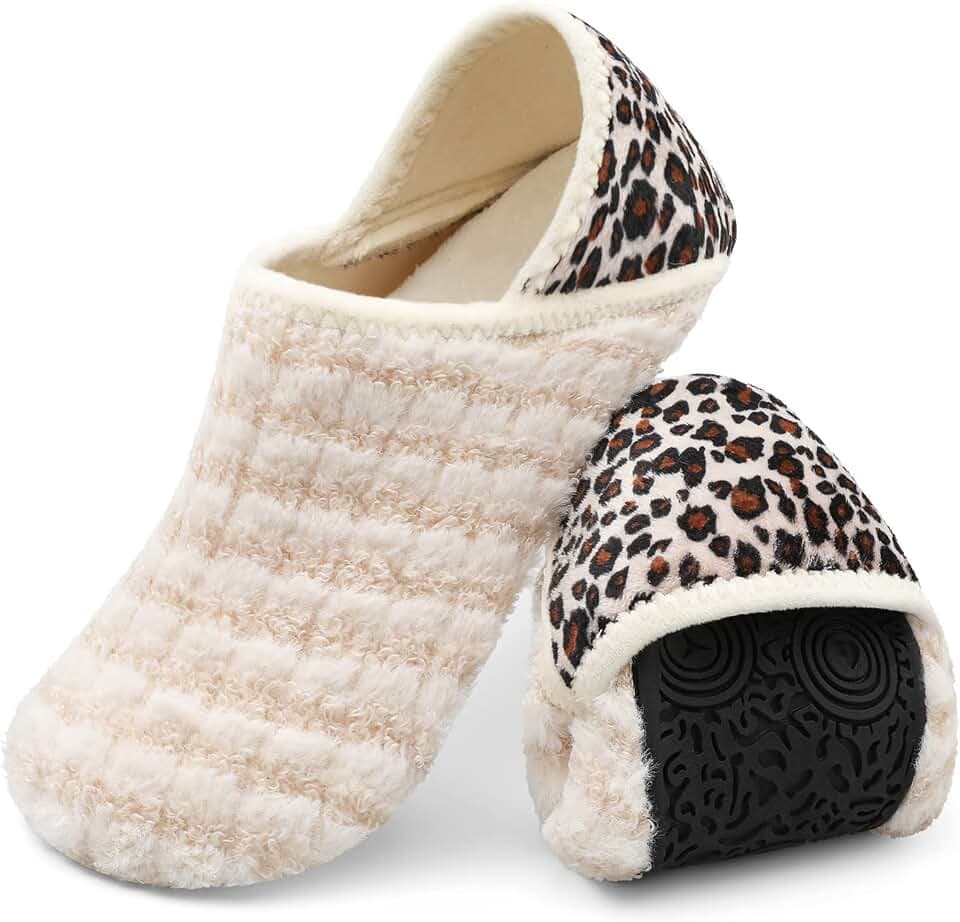 XIHALOOK Slippers for Women Men Cozy House Shoes Slip on Indoor Barefoot