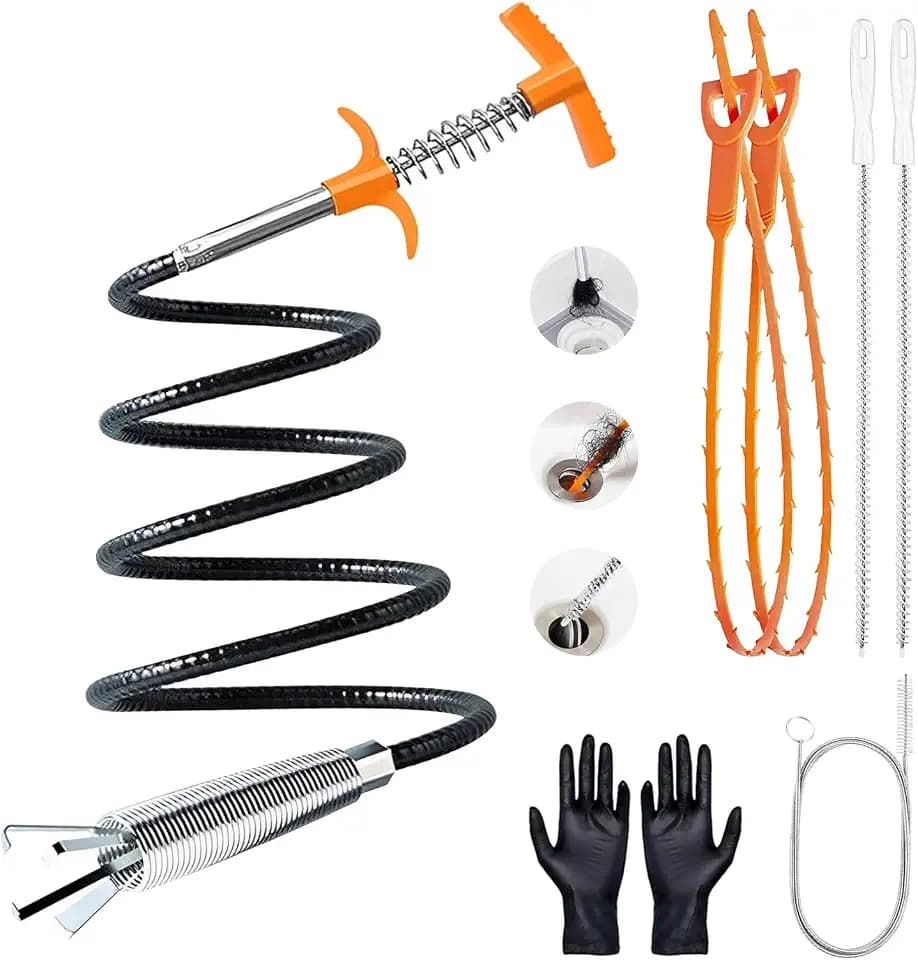 Abflussschlange Abflussreiniger Spülbecken Reinigungshaken Rohrreinigungsbürste Abflussspirale Rohrreiniger, Abflussbürste Haar Clog Tool für Küche Bad Abwasserkanäle