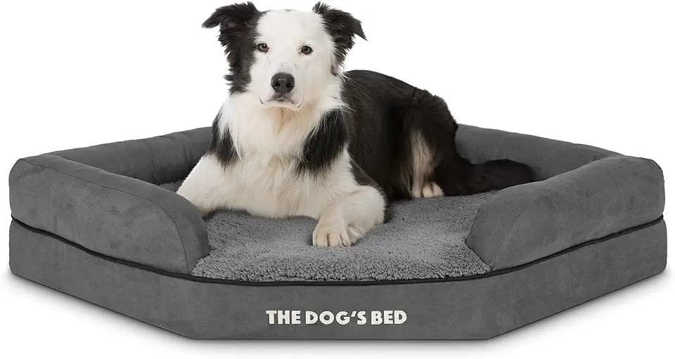 The Dog’s Bed Orthopedic Memory Foam Corner Dog Bed with Bolsters