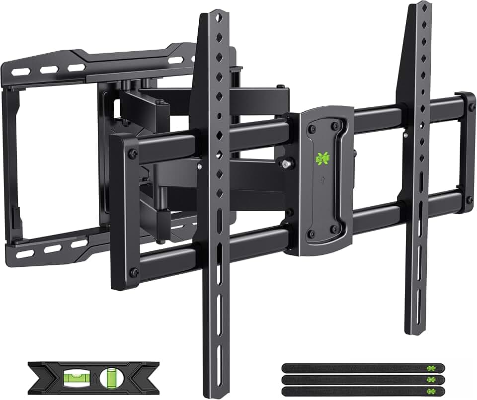 Full Motion TV Wall Mount for 42 55 65 75 85 86 inch, TV Mount Swivel and Tilt,Wall Mount Bracket with Dual Articulating Arms Up to 132lbs, VESA 600x400mm, Max 16" Wood Studs, USX Mount XML019