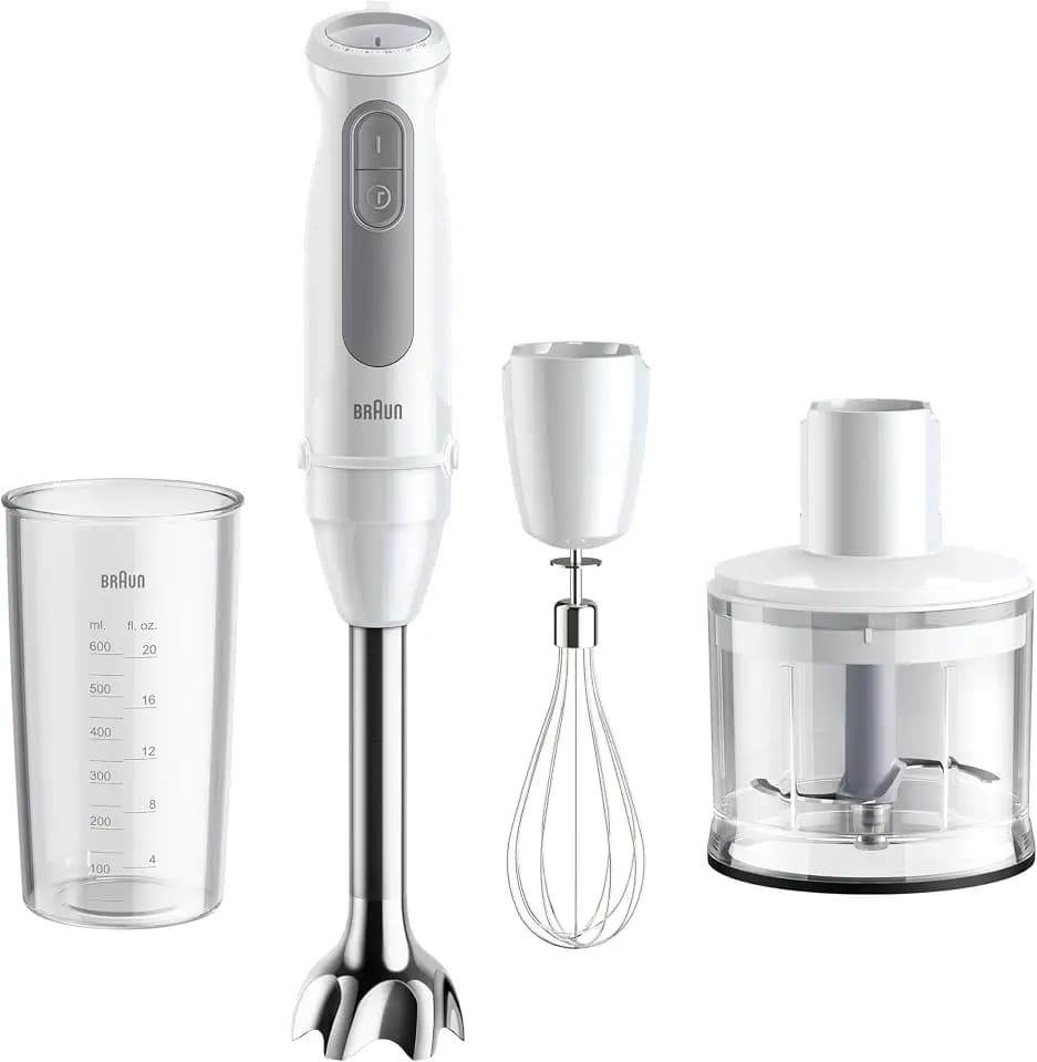 Braun MultiQuick 5 - Stabmixer 1000W mit 500ml Zerkleinerer Weiß