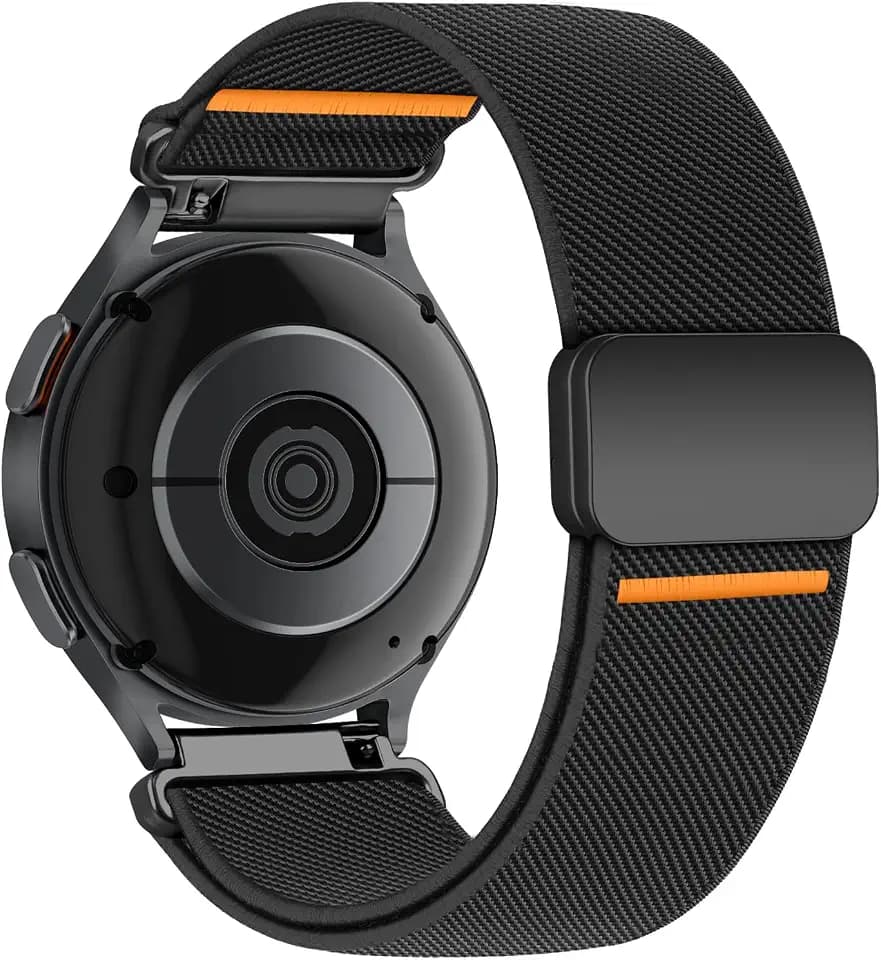 Magnetic Elastic Bands for Samsung Galaxy Watch 7/6/5/4/FE 40mm 44mm/Galaxy Watch 6 Classic 43 47mm/5 Pro 45mm/4 Classic 42 46mm/Active 2, 20mm Wristband Stretchy Nylon Sport Strap Men Women