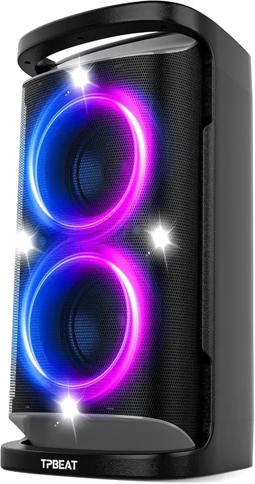 TPBEAT Bluetooth Lautsprecher Groß, Partybox, 160W Powerful, Lauter Sound, Tiefer Bass, Musikbox Bluetooth Groß mit LED-Lichtshow, Schnelles Aufladen,15h Akku, TF, AUX, EQ, für Party, Backyard