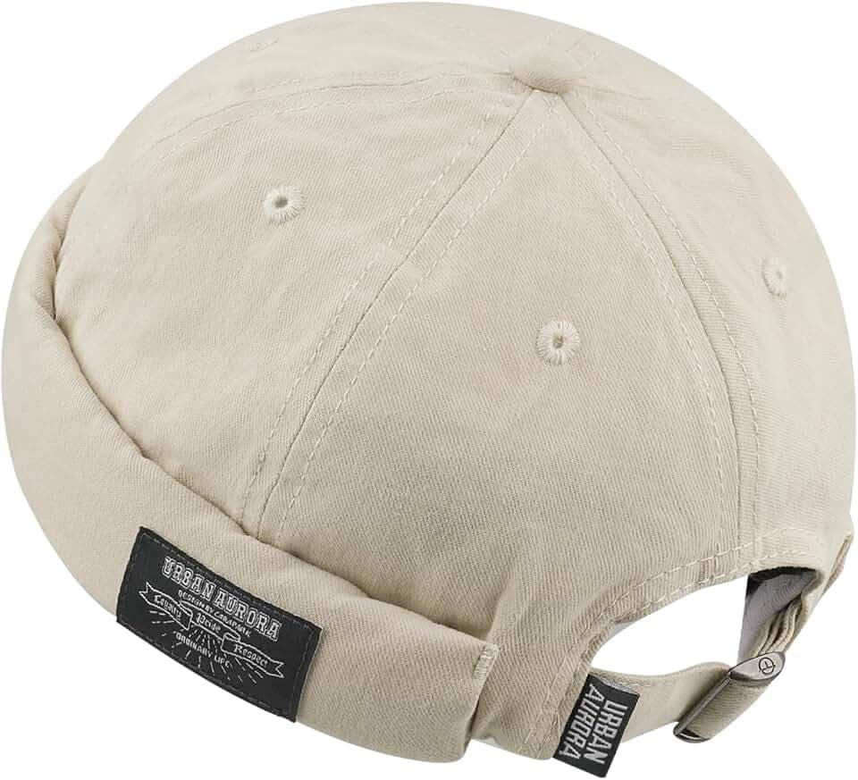 Clakllie Cotton Docker Cap Seemannsmütze Hafenmütze Original Dockermütze Herren Sommer Brimless Hat Kopfbedeckung Seemannskappe Ohne Schirm Rolled Cuff Harbour Hat Unisex