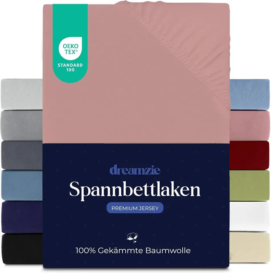 Dreamzie - Spannbettlaken - 140x200cm - 100% Gekämmte Baumwolle - Jersey