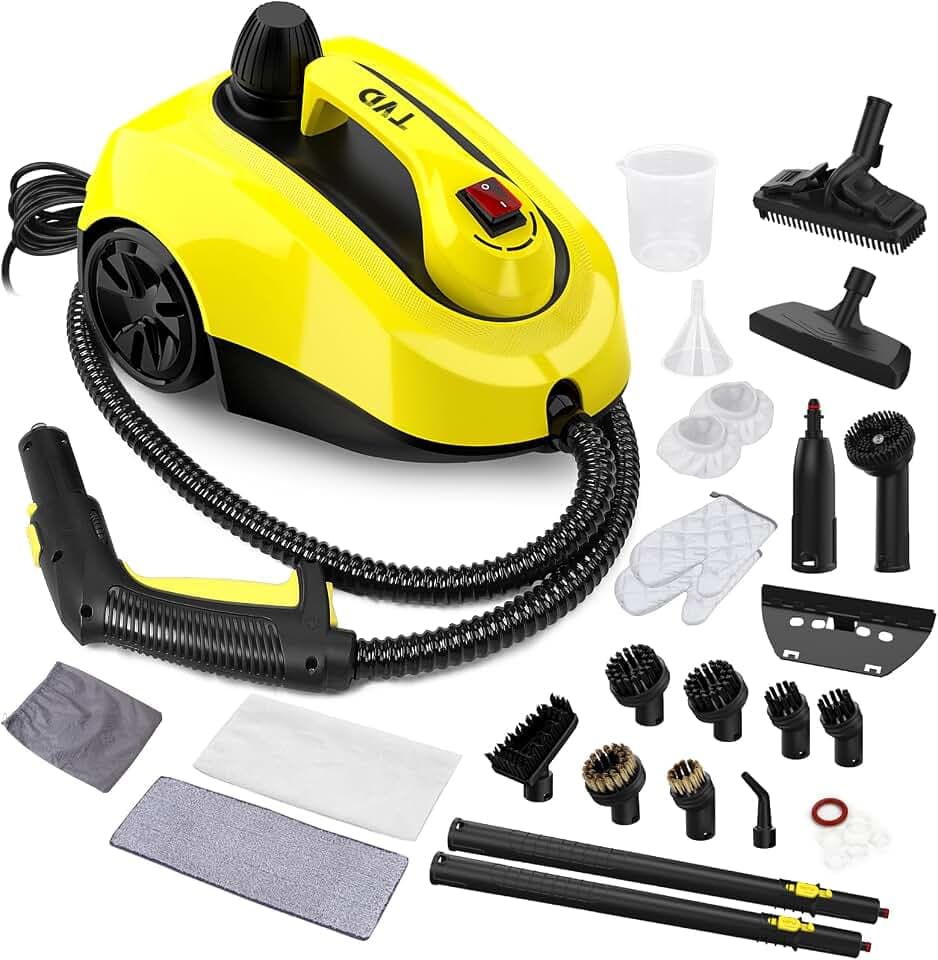 TVD Dampfreiniger, Polstermöbelreiniger, Dampfreiniger mit 5 m extra Langem Netzkabel für Bodendampfer, Ofen, Auto, Fliesen, Teppich, Polster, Sofa, Bettwanzen.