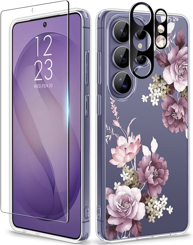 GVIEWIN for Samsung Galaxy S26 Ultra Case Floral Clear Slim Non-Yellowing