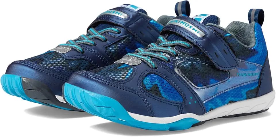 TSUKIHOSHI MAKO Kids Shoes - Strap-Closure Machine-Washable Kids Sneakers with Wide Toe Box and Slip-Resistant, Non-Marking Outsoles, Ages 4-12