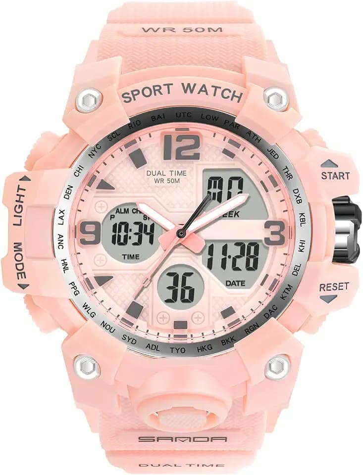 rorios Damen Uhren Digital Quarz Armbanduhren Wasserdicht Sportuhr Militär Uhren mit Alarm Timer Elektronische Multifunktions Uhr für Damen, (AA-YE022)