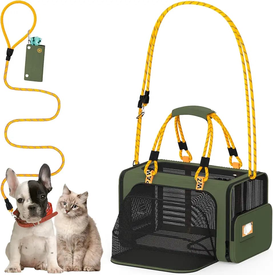 PAWZIDEA Expandable Pet Carrier for Small Cats & Dogs, TSA Airline Approved