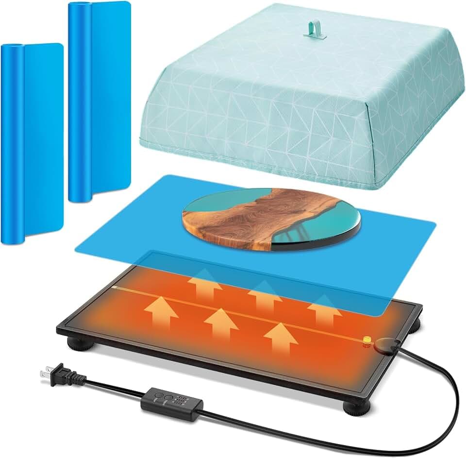 Resin Heating Leveling Board for Epoxy Set 16.5" x 11" with Timer