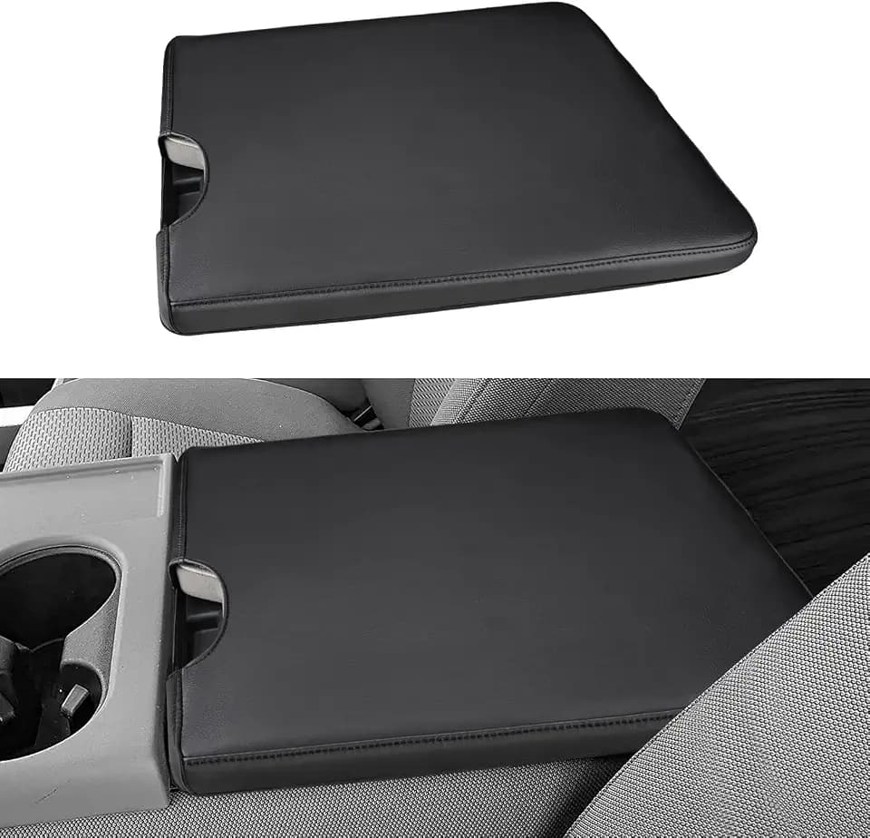 INTGET Center Console Armrest Cover for 2026 Ford F150 Accessories 2015-2023 2024 2025/for F250 F350 F450 F550 2017-2026 40/20/40 Jump Seat Car Arm Rest Lid Seat(black stitches, 2015-2026 Jump Seat)