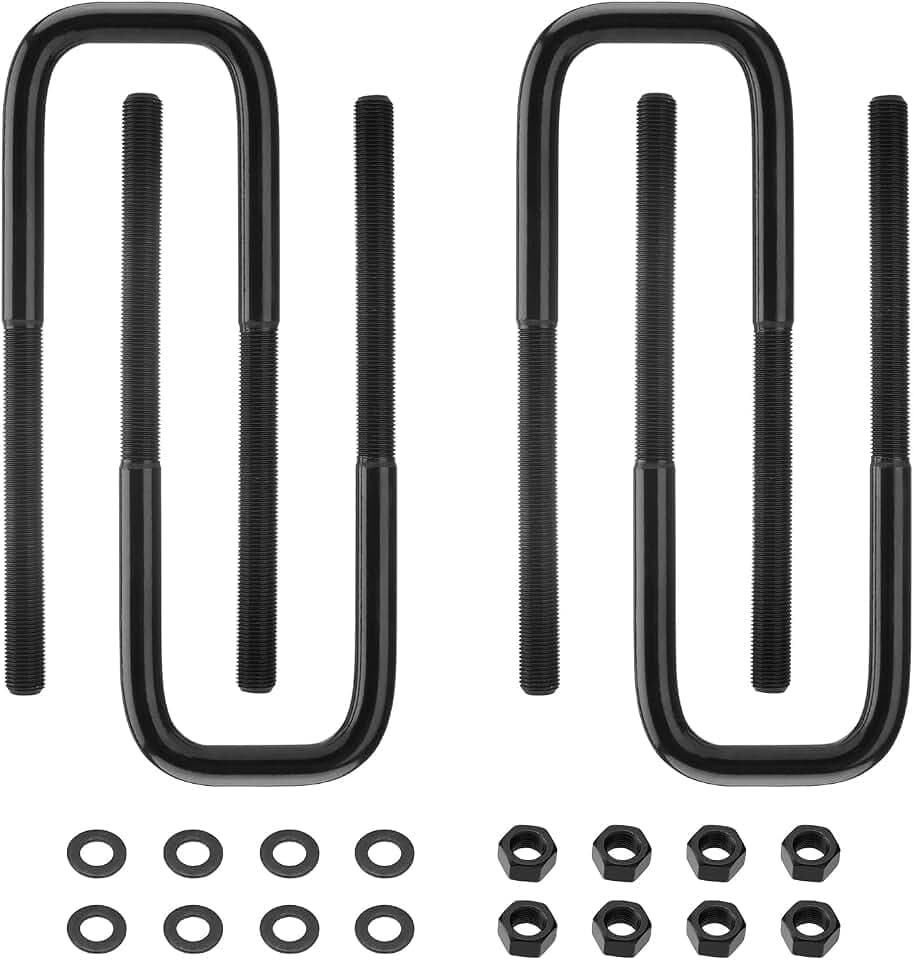 Square Bend U-Bolts, 8.5" Long x 2.5" Wide x 9/16" Thread