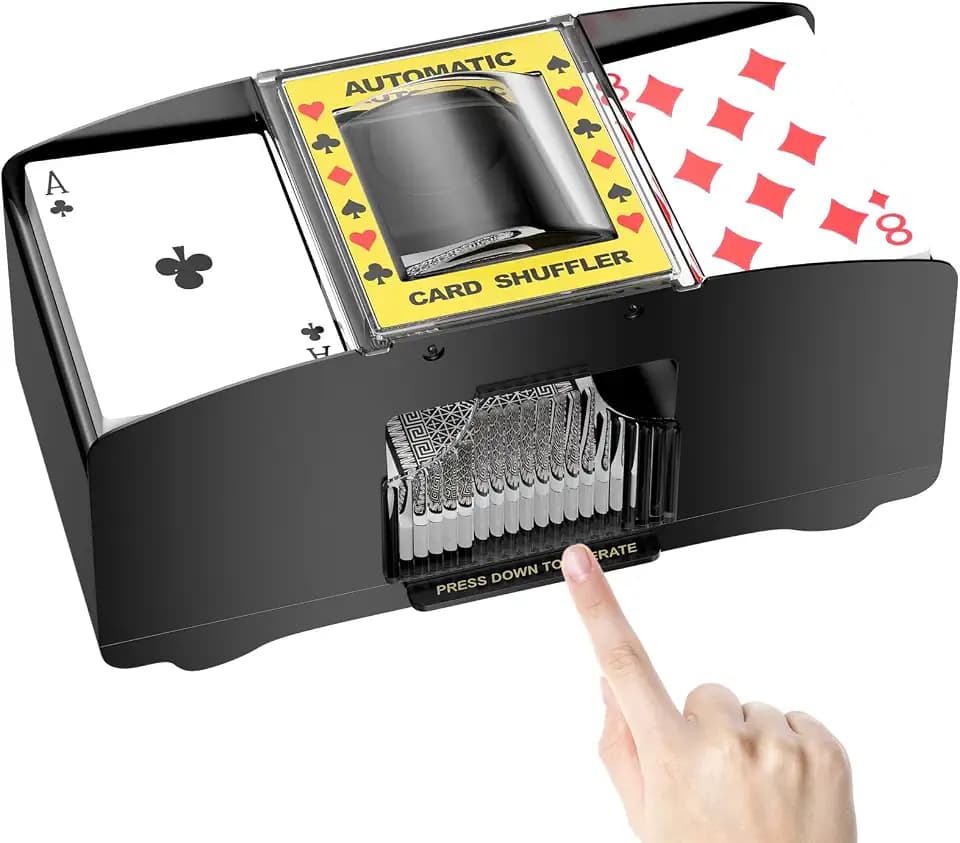 Gvolatee Kartenmischmaschine Elektrische, Mischmaschine für 2 Decks, Kartenmischer, Karten Mischautomat, Card Shuffler, Kartenmischgerät, Mischelmaschiene für UNO, Poker, Texas Hold Em, Blackjack