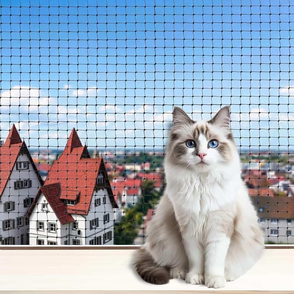 Katzennetz für Balkon,2x3m/2x4m/2x5m/4x3m/6x3m/8x3m/Drahtverstärkt