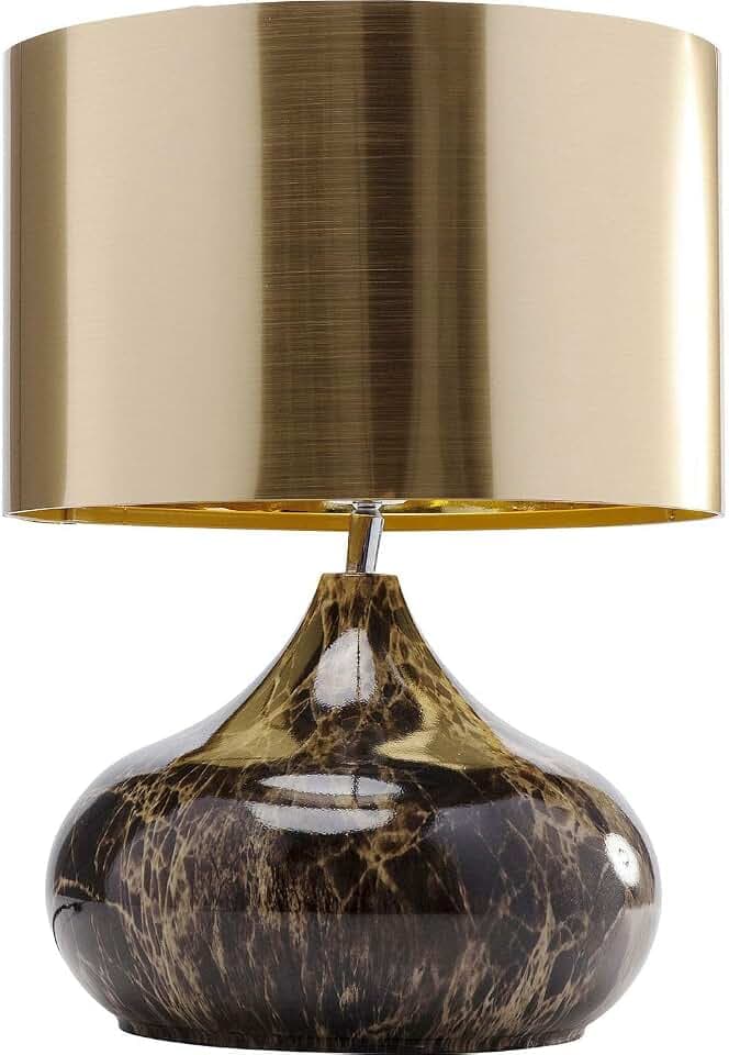 Kare Design Tischleuchte Mamo Deluxe, Braun/Gold, 41x30x30 cm, Tischlampe, Schreibtischlampe, Nachttischlampe, Edel, Leuchtmittel nicht inklusive, Wohnzimmer