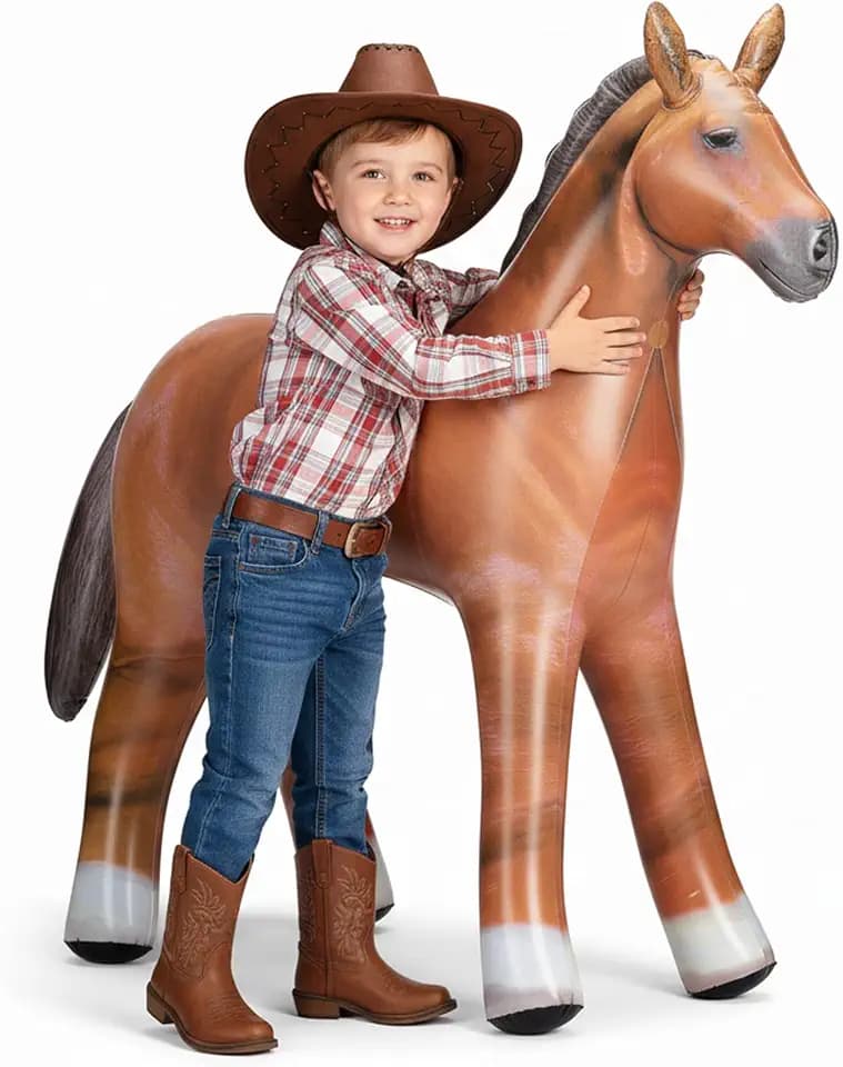 37-Inch Inflatable Horse Decoration for Western, Cowboy & Farm Parties